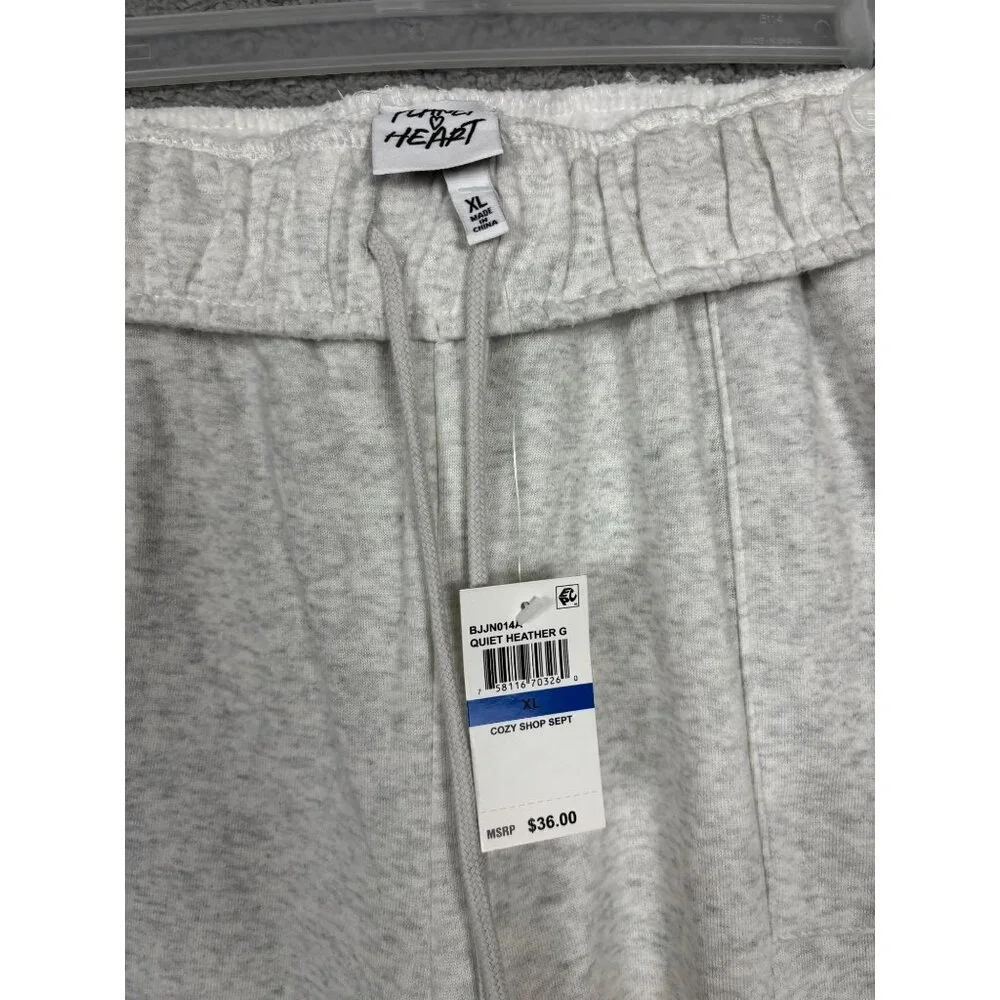 Planet Heart Juniors' Gray Fold over-Waistband Wide-Leg Sweatpants XL NWT's - Picture 5 of 7